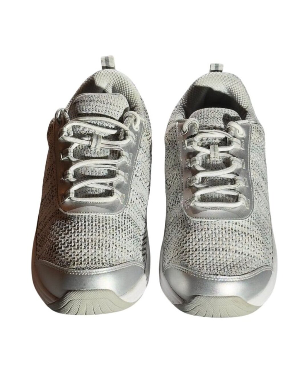 Orthofeet Womens Wide Fit Sneakers Size 12 D Silver/Gray Knit Mesh - Picture 2 of 11